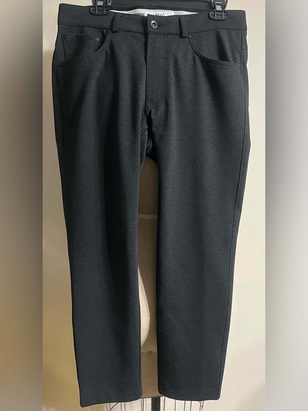 BRAX Hi-Flex Jersey Style Chuck Pants Charcoal Modern 5 Pocket Mens Size 32/34”